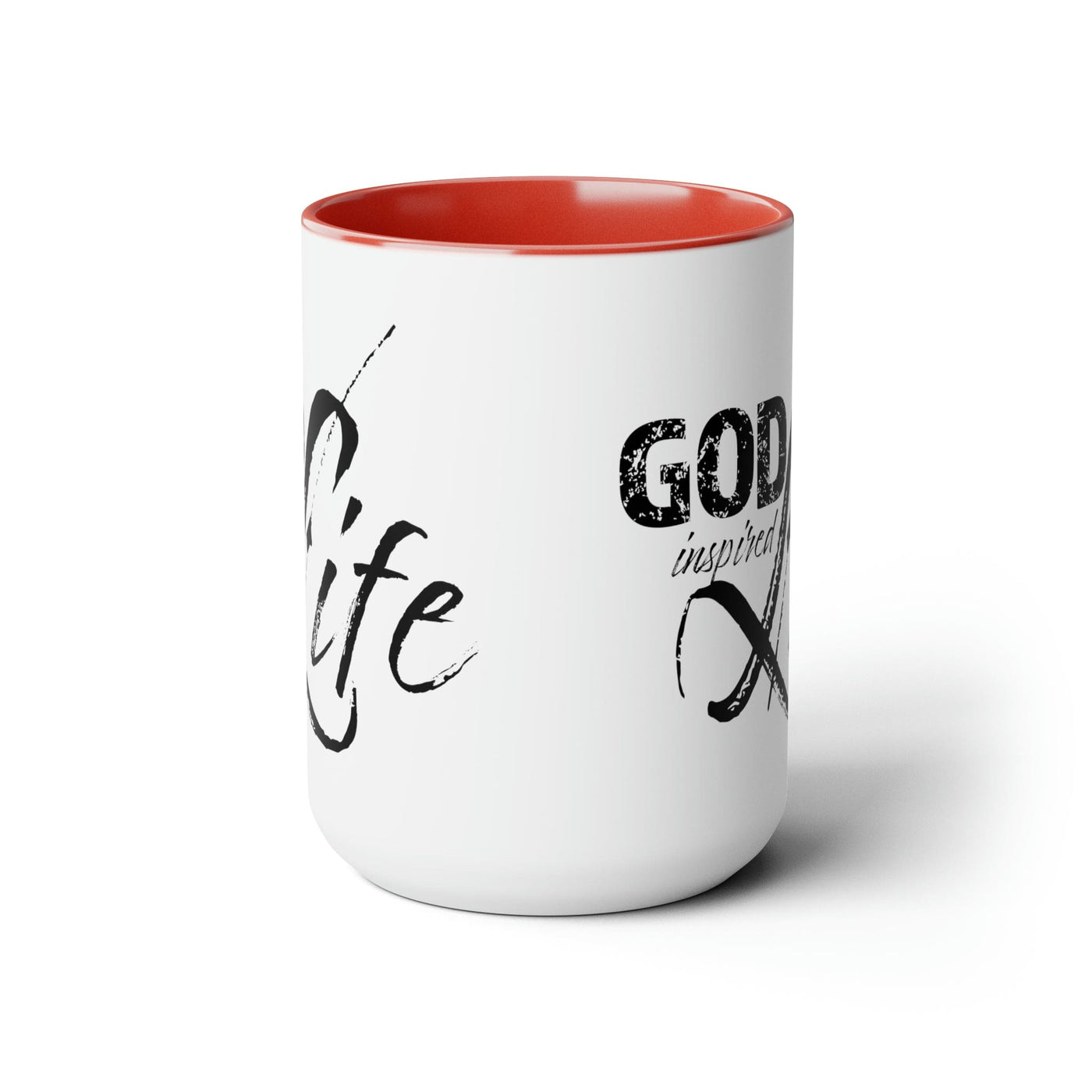 Accent Ceramic Coffee Mug 15oz - God Inspired Life Black Illustration -