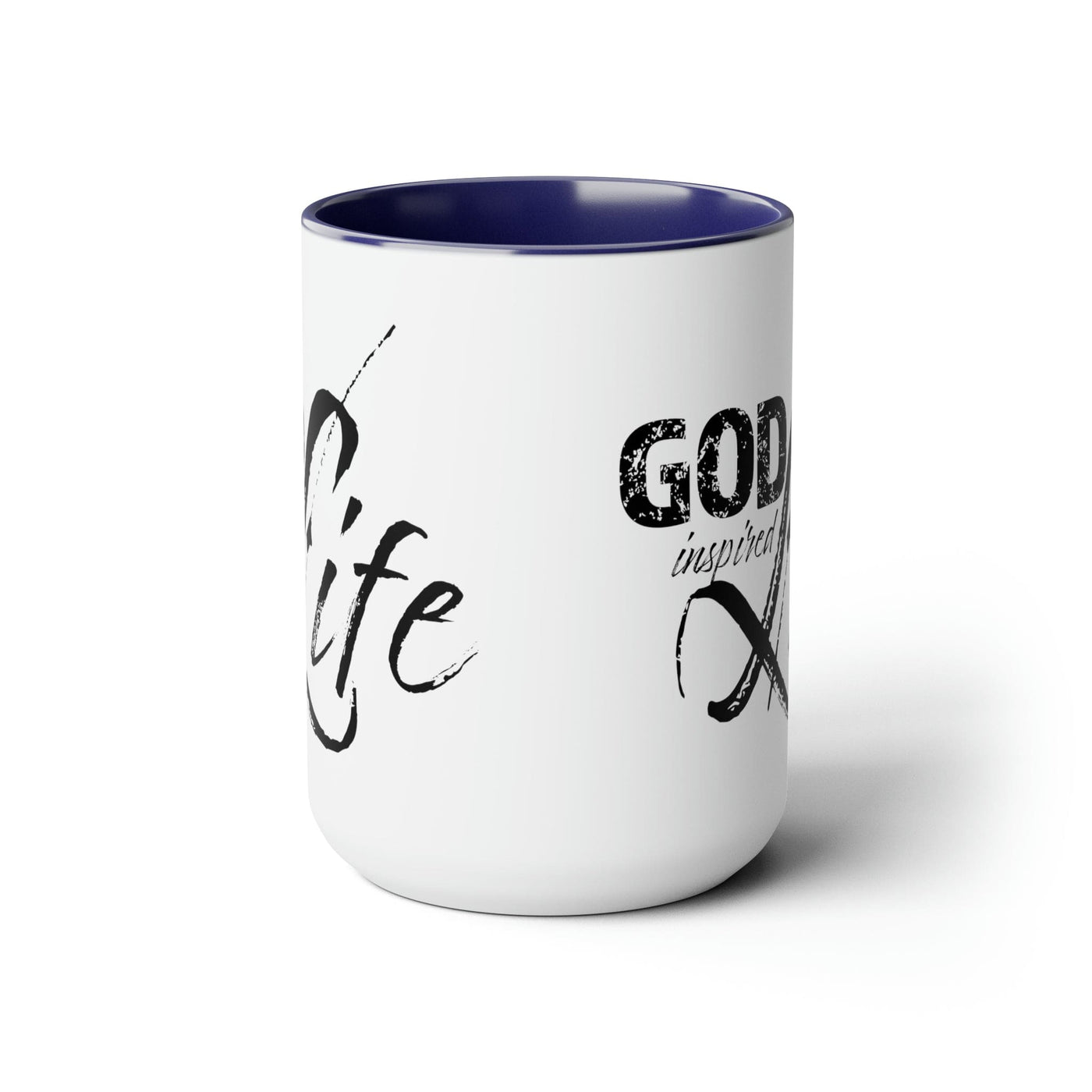 Accent Ceramic Coffee Mug 15oz - God Inspired Life Black Illustration -