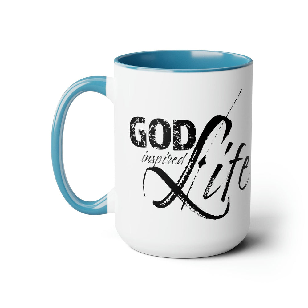 Accent Ceramic Coffee Mug 15oz - God Inspired Life Black Illustration