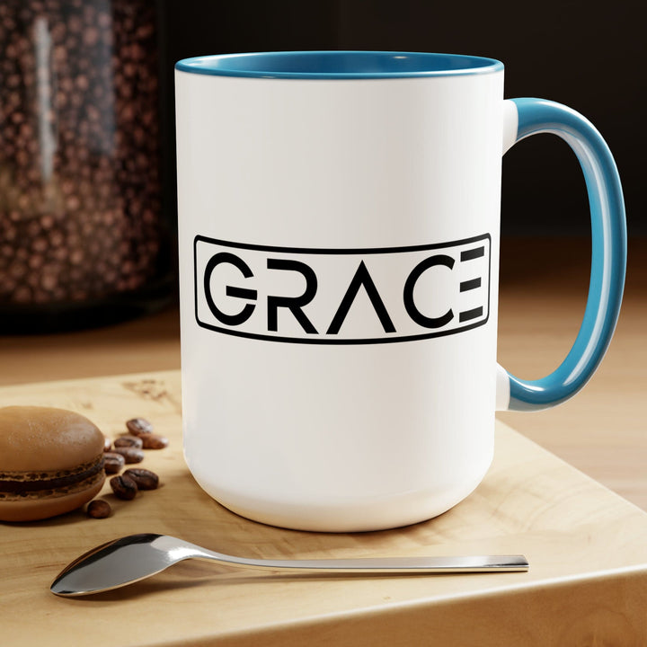 Accent Ceramic Coffee Mug 15oz - Grace Christian Black Illustration