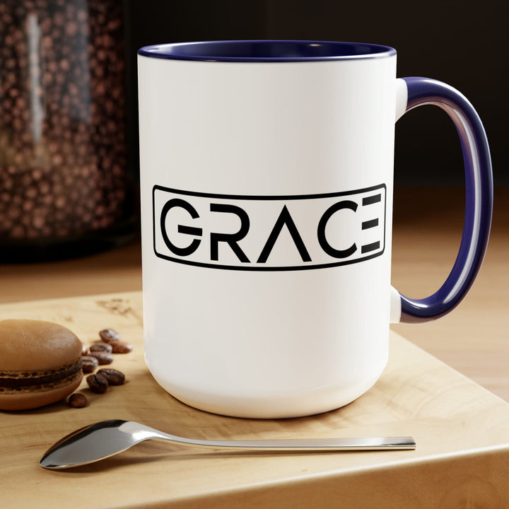 Accent Ceramic Coffee Mug 15oz - Grace Christian Black Illustration