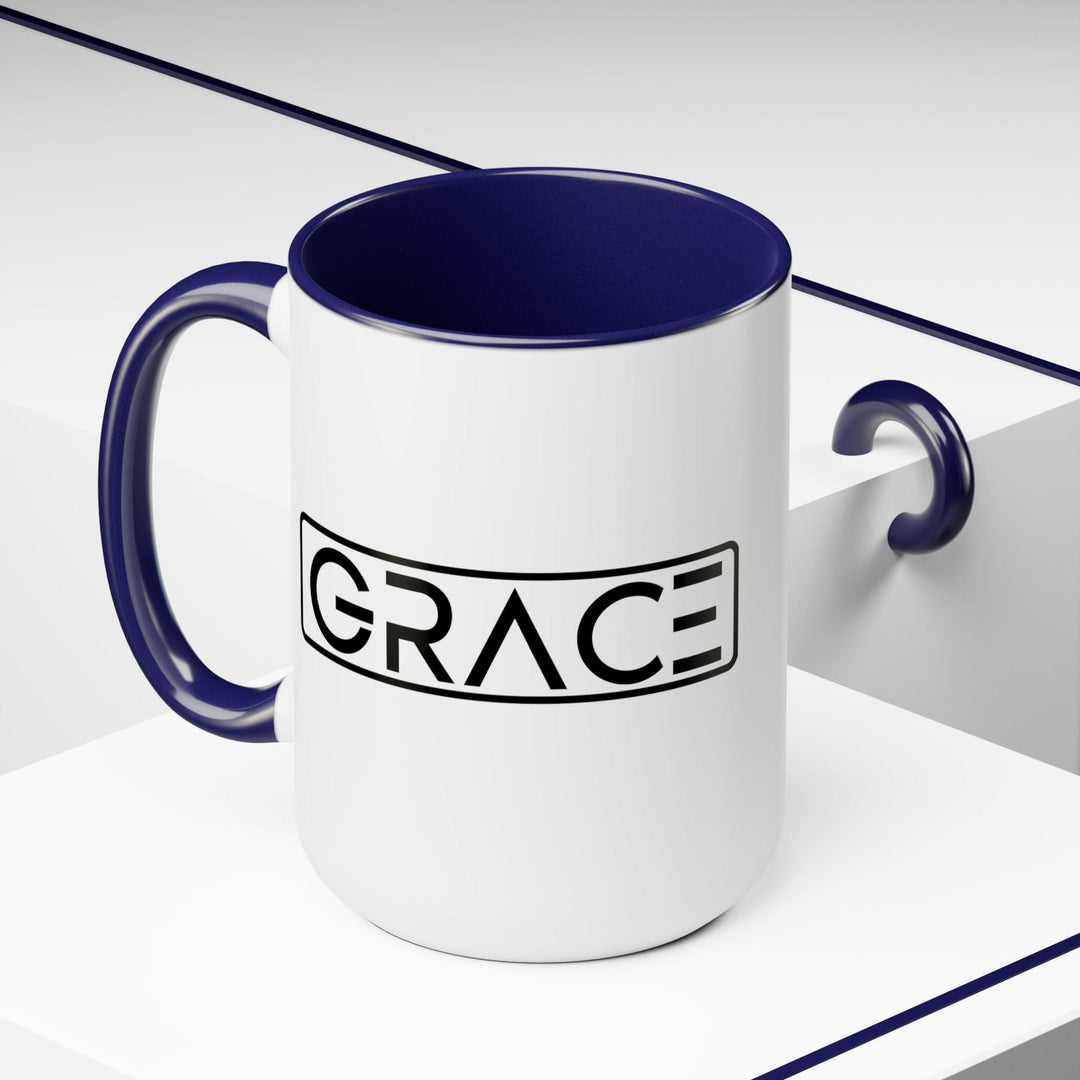 Accent Ceramic Coffee Mug 15oz - Grace Christian Black Illustration