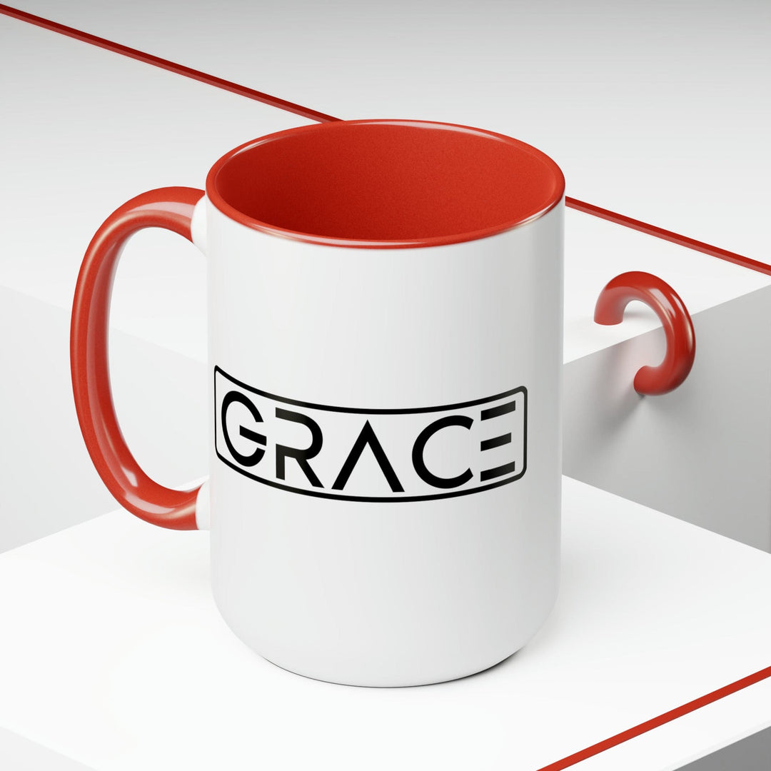 Accent Ceramic Coffee Mug 15oz - Grace Christian Black Illustration