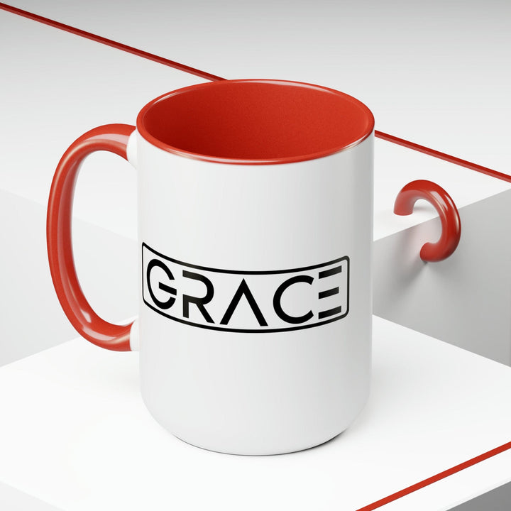 Accent Ceramic Coffee Mug 15oz - Grace Christian Black Illustration