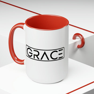 Accent Ceramic Coffee Mug 15oz - Grace Christian Black Illustration - Mug