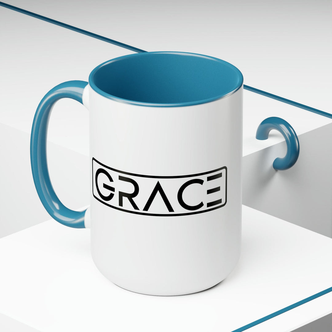 Accent Ceramic Coffee Mug 15oz - Grace Christian Black Illustration