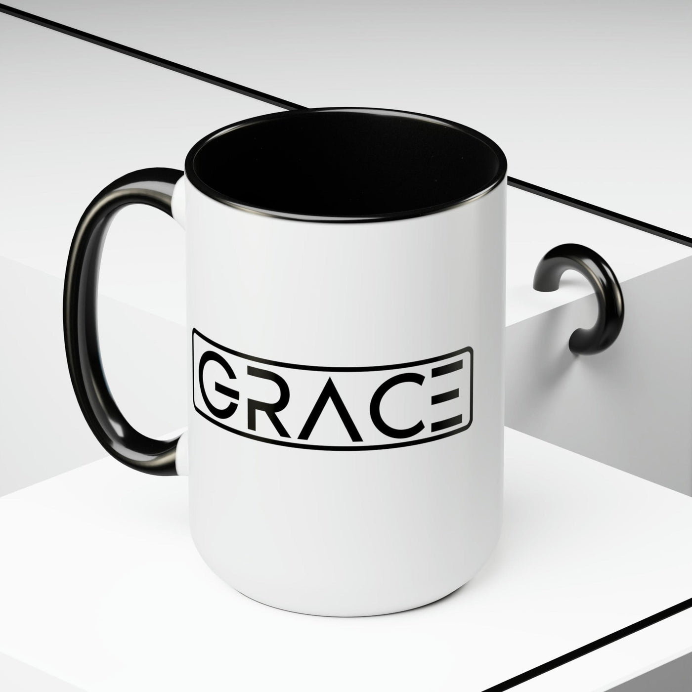 Accent Ceramic Coffee Mug 15oz - Grace Christian Black Illustration
