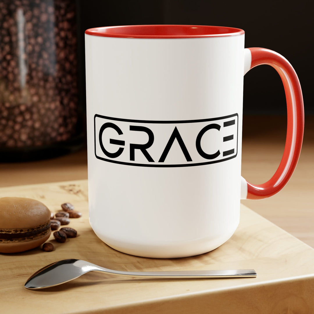 Accent Ceramic Coffee Mug 15oz - Grace Christian Black Illustration