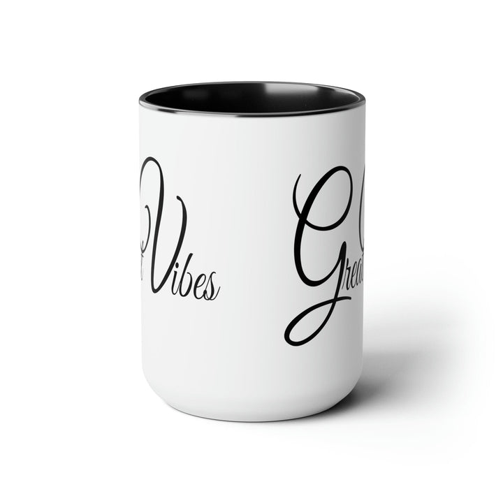 Accent Ceramic Coffee Mug 15oz - Great Vibes Black Illustration - Decorative