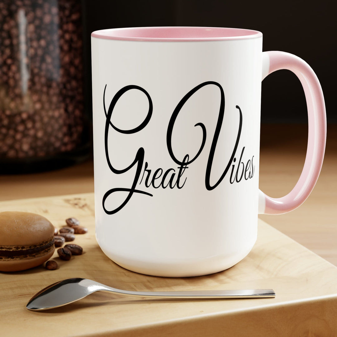 Accent Ceramic Coffee Mug 15oz - Great Vibes Black Illustration - Decorative