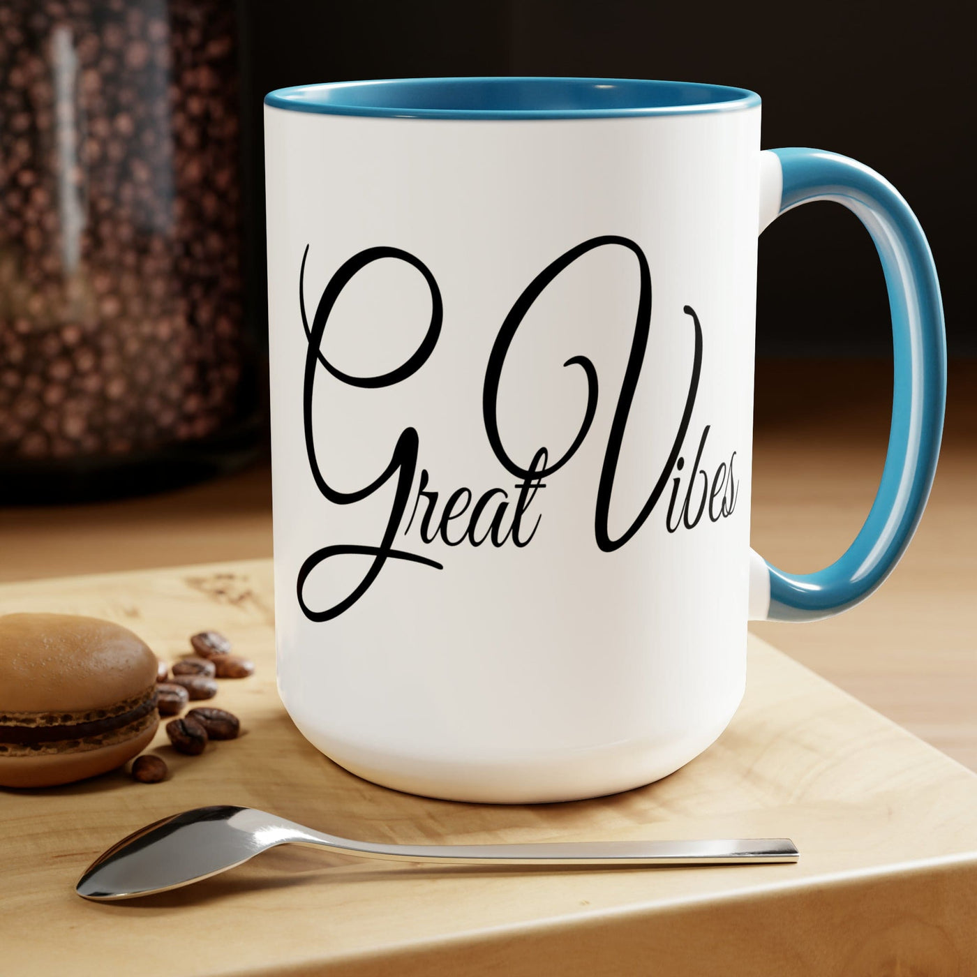 Accent Ceramic Coffee Mug 15oz - Great Vibes Black Illustration - Decorative |