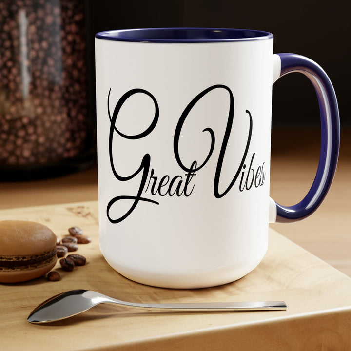 Accent Ceramic Coffee Mug 15oz - Great Vibes Black Illustration - Decorative