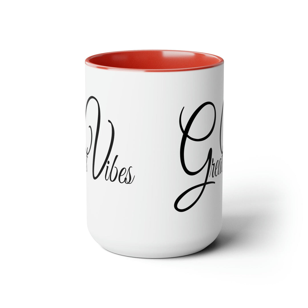 Accent Ceramic Coffee Mug 15oz - Great Vibes Black Illustration - Decorative