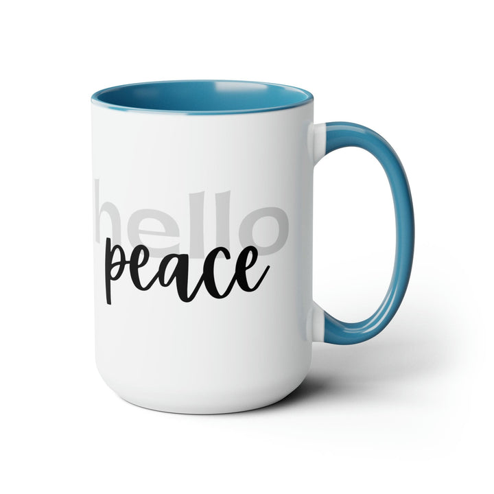 Accent Ceramic Coffee Mug 15oz - Hello Peace Motivational Peaceful Aspiration