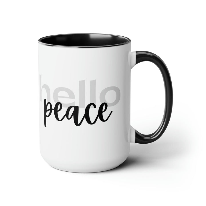 Accent Ceramic Coffee Mug 15oz - Hello Peace Motivational Peaceful Aspiration