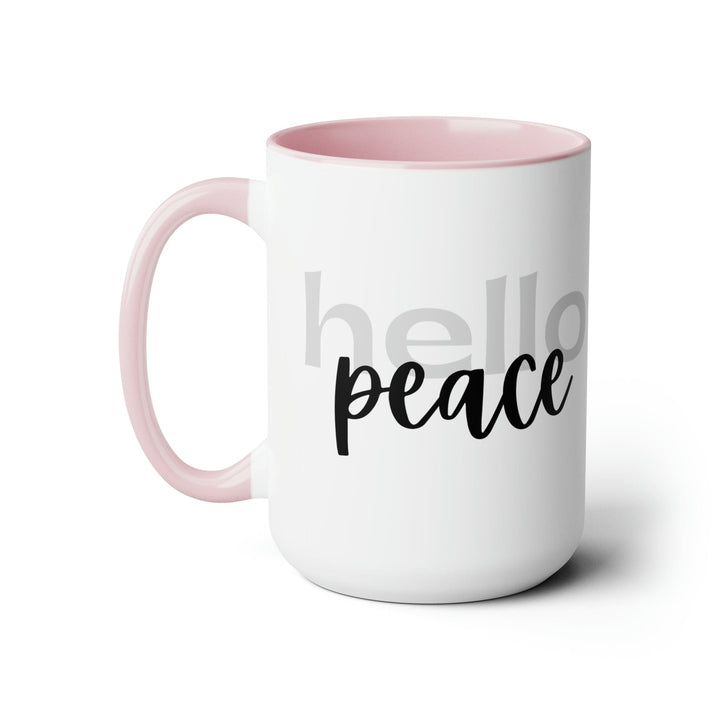 Accent Ceramic Coffee Mug 15oz - Hello Peace Motivational Peaceful Aspiration