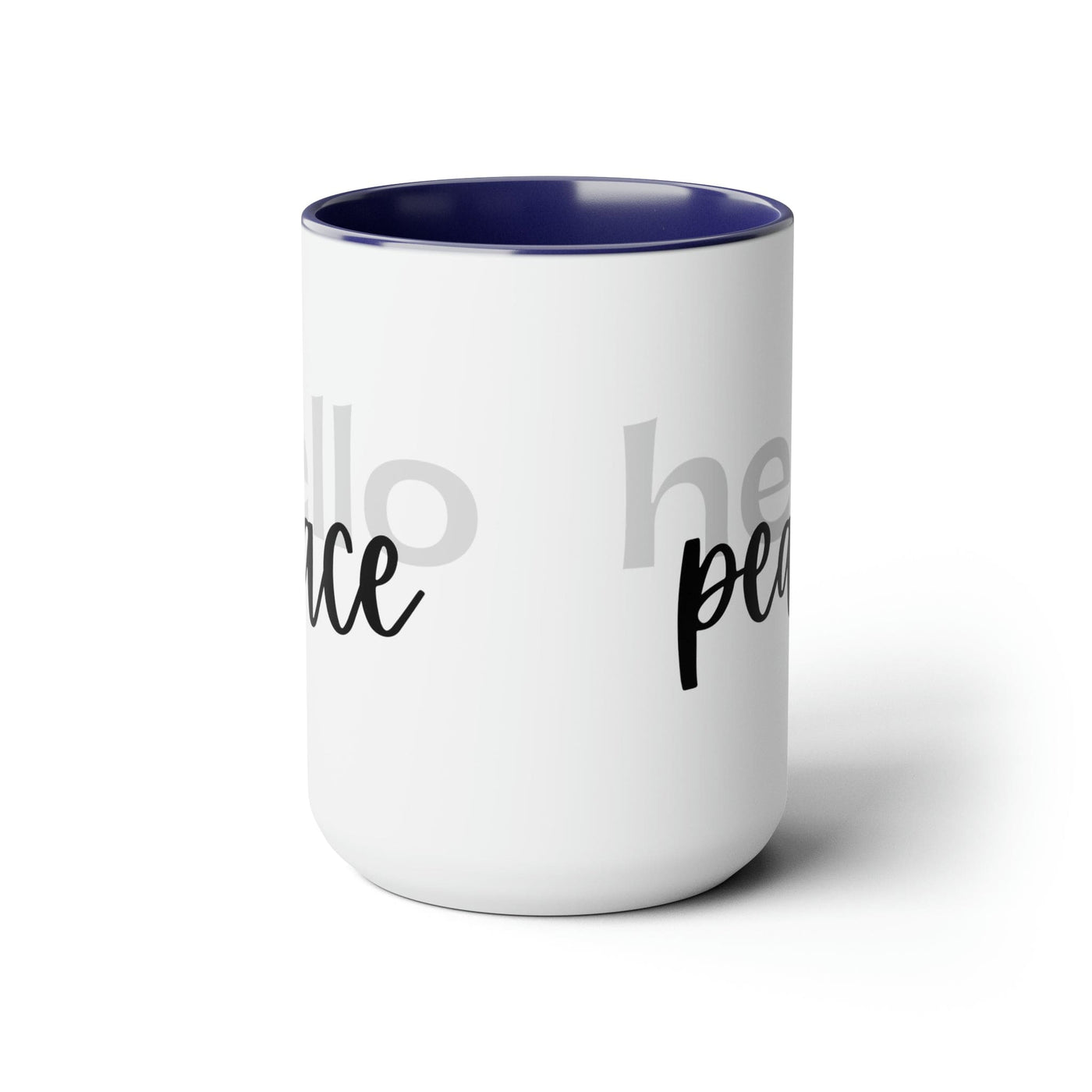 Accent Ceramic Coffee Mug 15oz - Hello Peace Motivational Peaceful Aspiration -