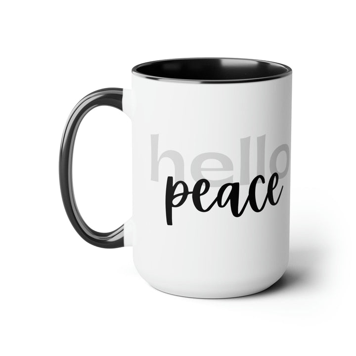 Accent Ceramic Coffee Mug 15oz - Hello Peace Motivational Peaceful Aspiration