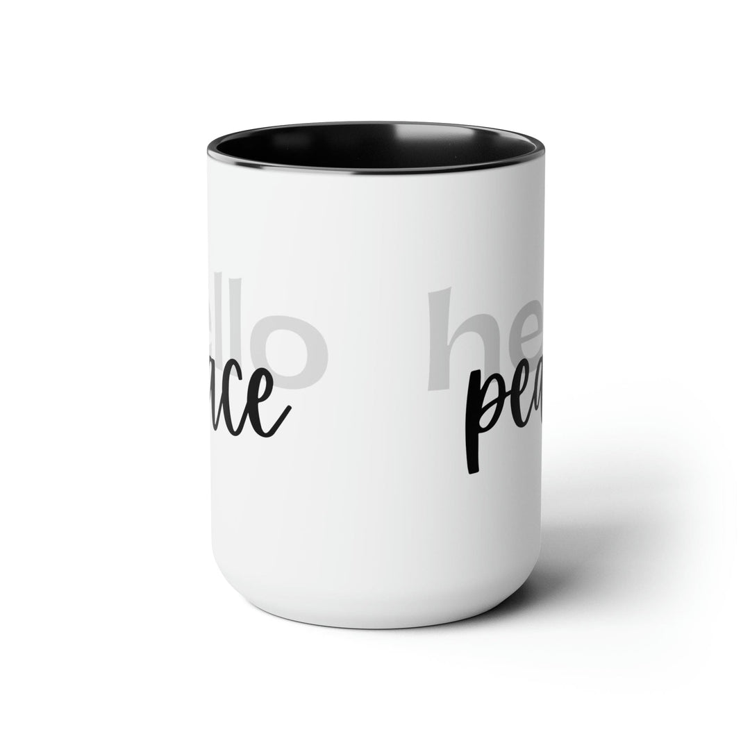 Accent Ceramic Coffee Mug 15oz - Hello Peace Motivational Peaceful Aspiration