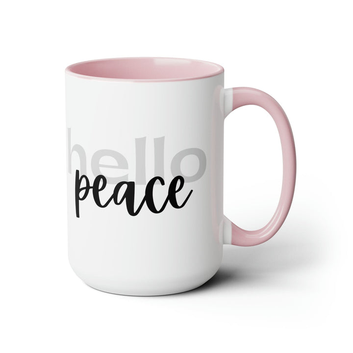 Accent Ceramic Coffee Mug 15oz - Hello Peace Motivational Peaceful Aspiration