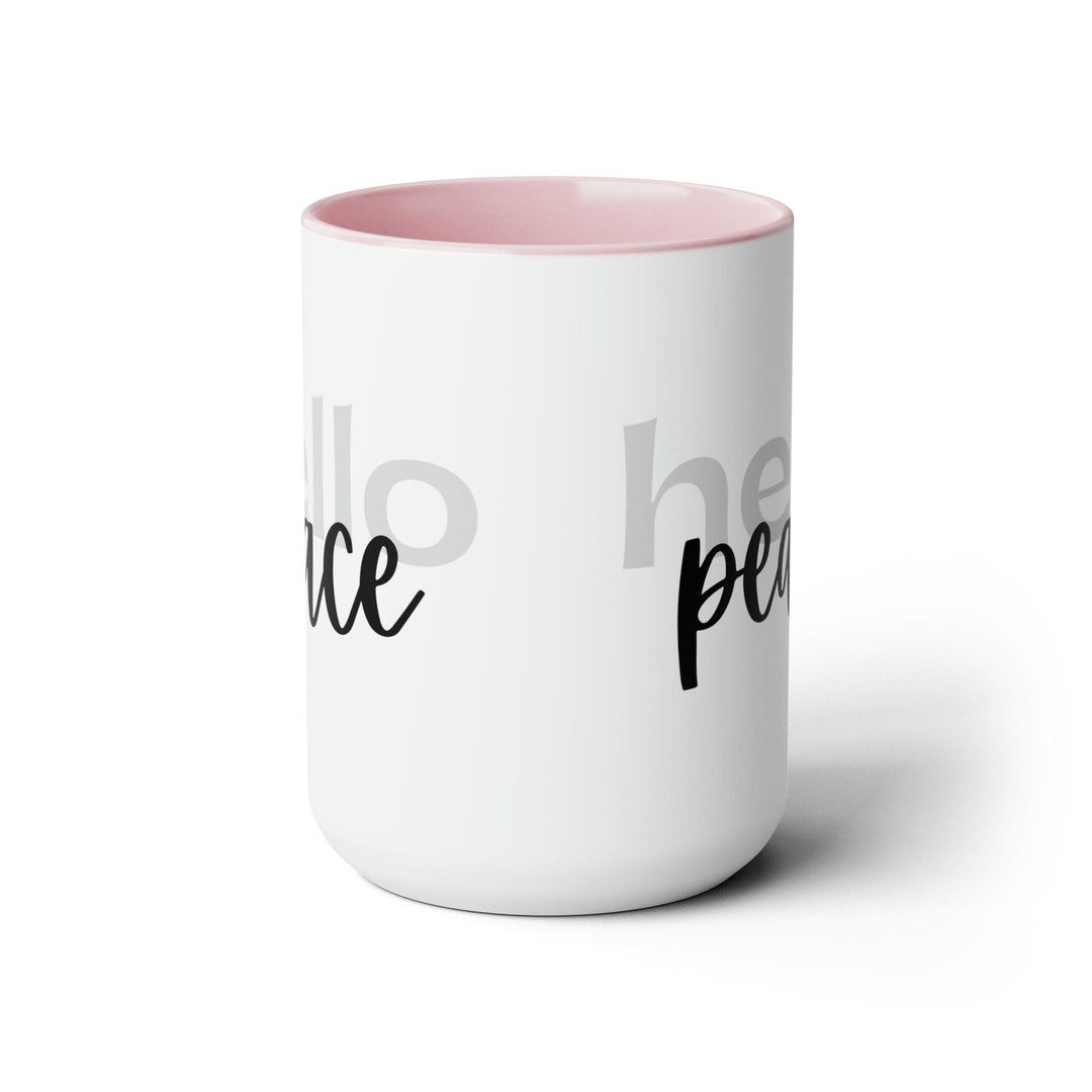 Accent Ceramic Coffee Mug 15oz - Hello Peace Motivational Peaceful Aspiration