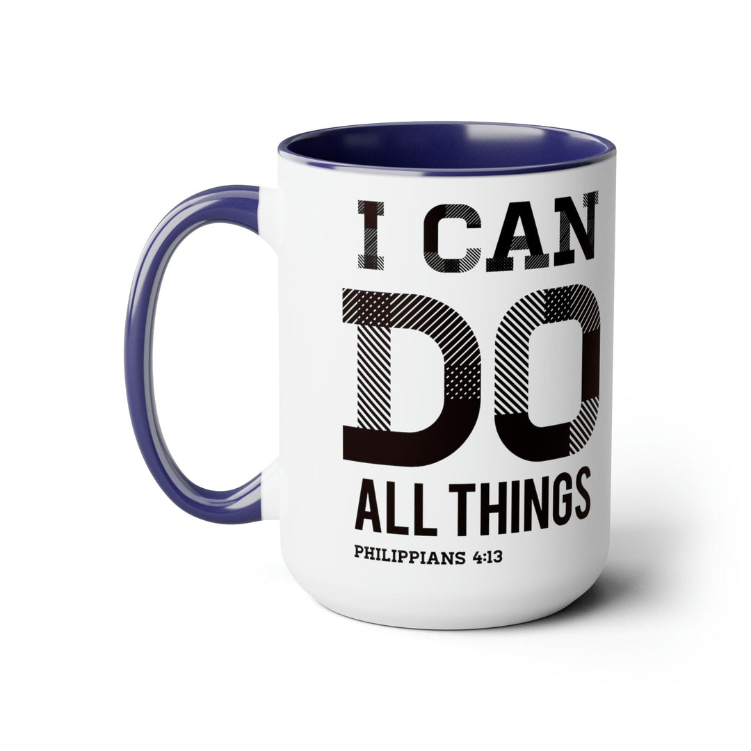 Accent Ceramic Coffee Mug 15oz - i can do All Things Philippians 4:13 Black