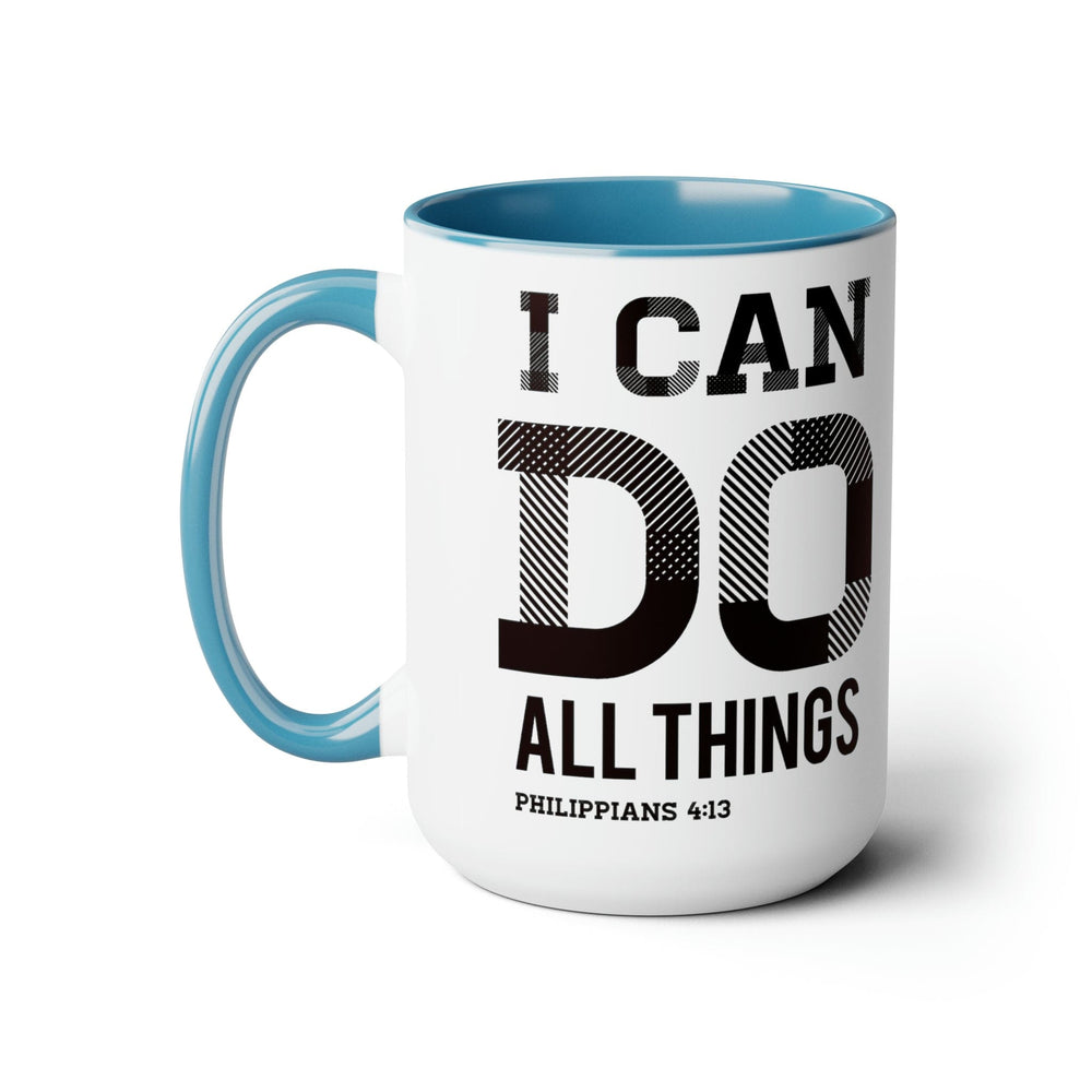 Accent Ceramic Coffee Mug 15oz - i can do All Things Philippians 4:13 Black