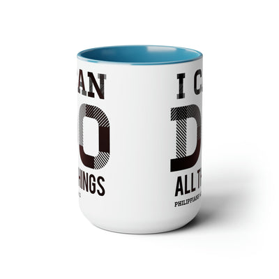Accent Ceramic Coffee Mug 15oz - i Can Do All Things Philippians 4:13 Black