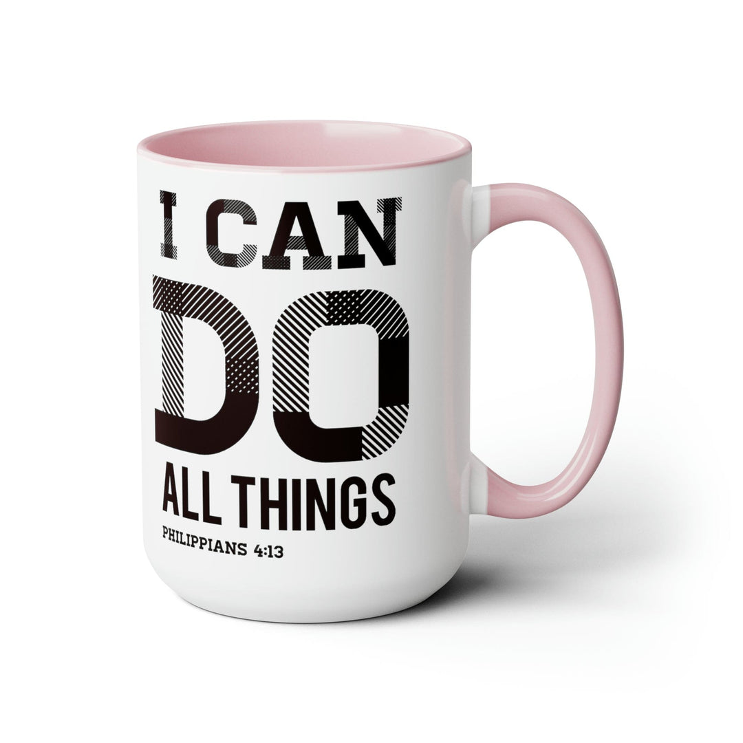 Accent Ceramic Coffee Mug 15oz - i can do All Things Philippians 4:13 Black