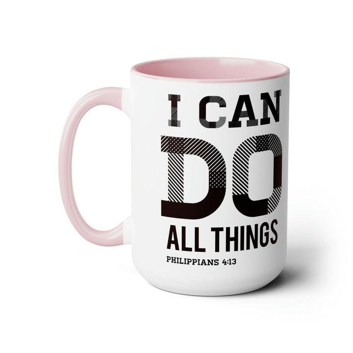 Accent Ceramic Coffee Mug 15oz - i can do All Things Philippians 4:13 Black