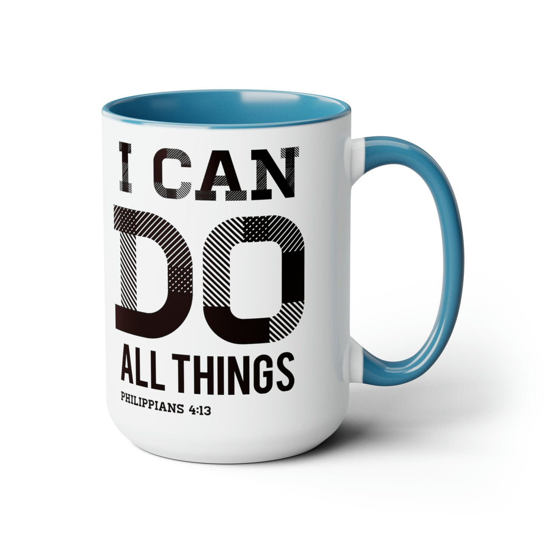 Accent Ceramic Coffee Mug 15oz - i can do All Things Philippians 4:13 Black