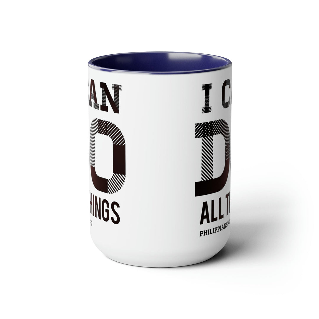 Accent Ceramic Coffee Mug 15oz - i can do All Things Philippians 4:13 Black