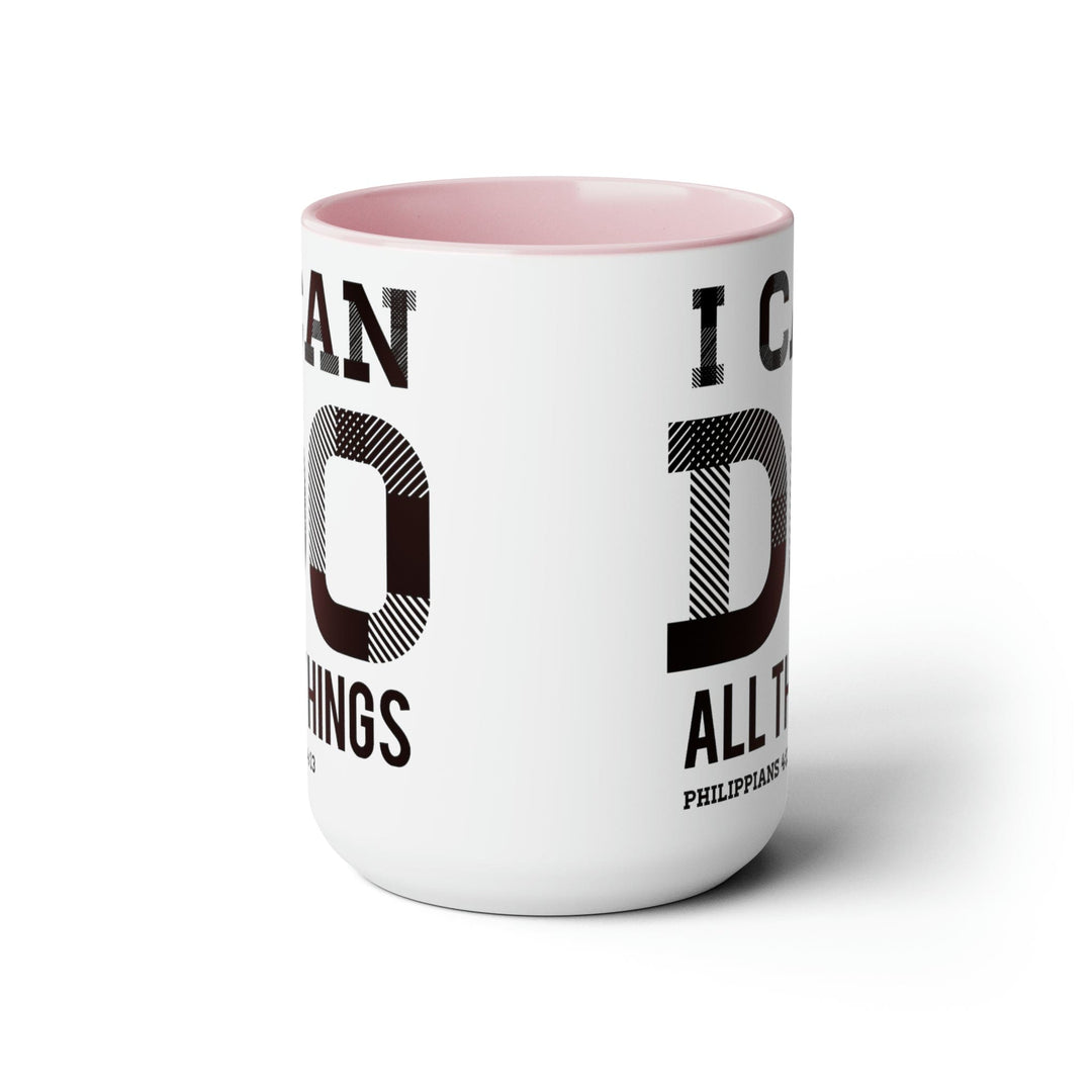 Accent Ceramic Coffee Mug 15oz - i can do All Things Philippians 4:13 Black