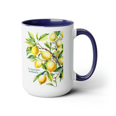 Accent Ceramic Coffee Mug 15oz - In Every Season Find Beauty Lemon Tree