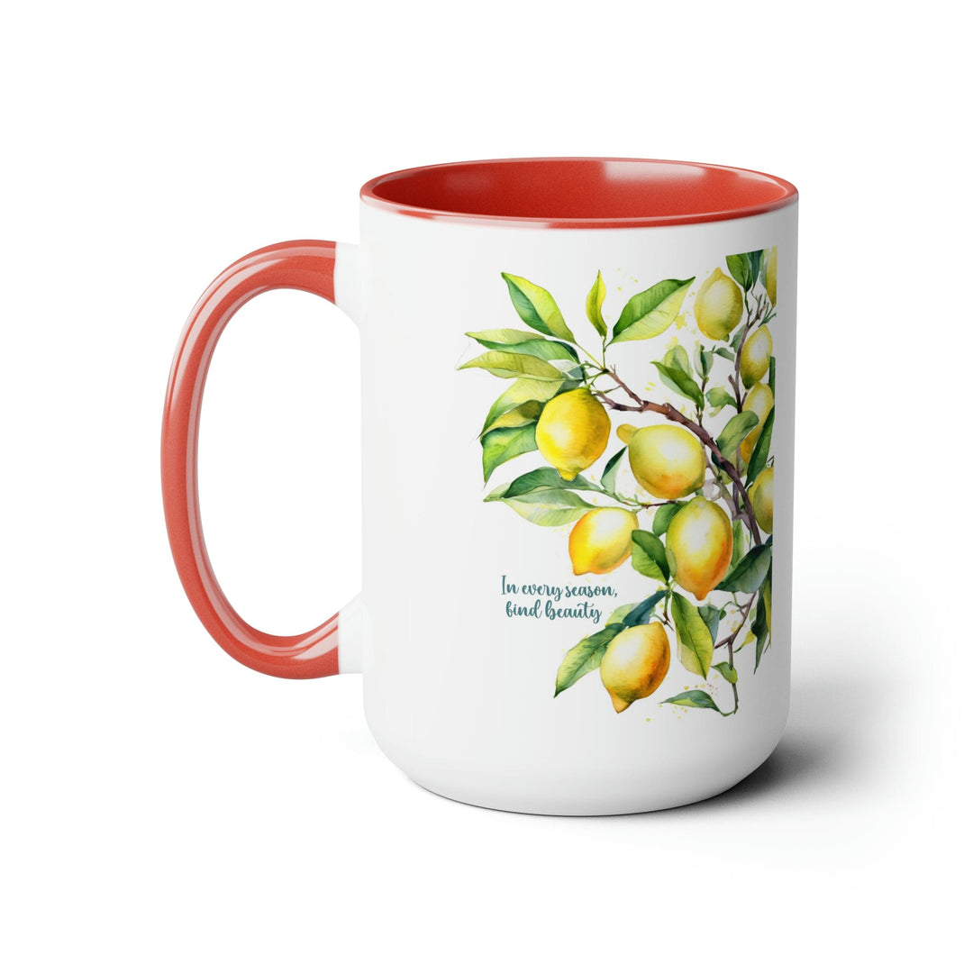 Accent Ceramic Coffee Mug 15oz - in Every Season Find Beauty Lemon Tree