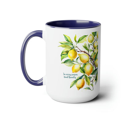 Accent Ceramic Coffee Mug 15oz - In Every Season Find Beauty Lemon Tree
