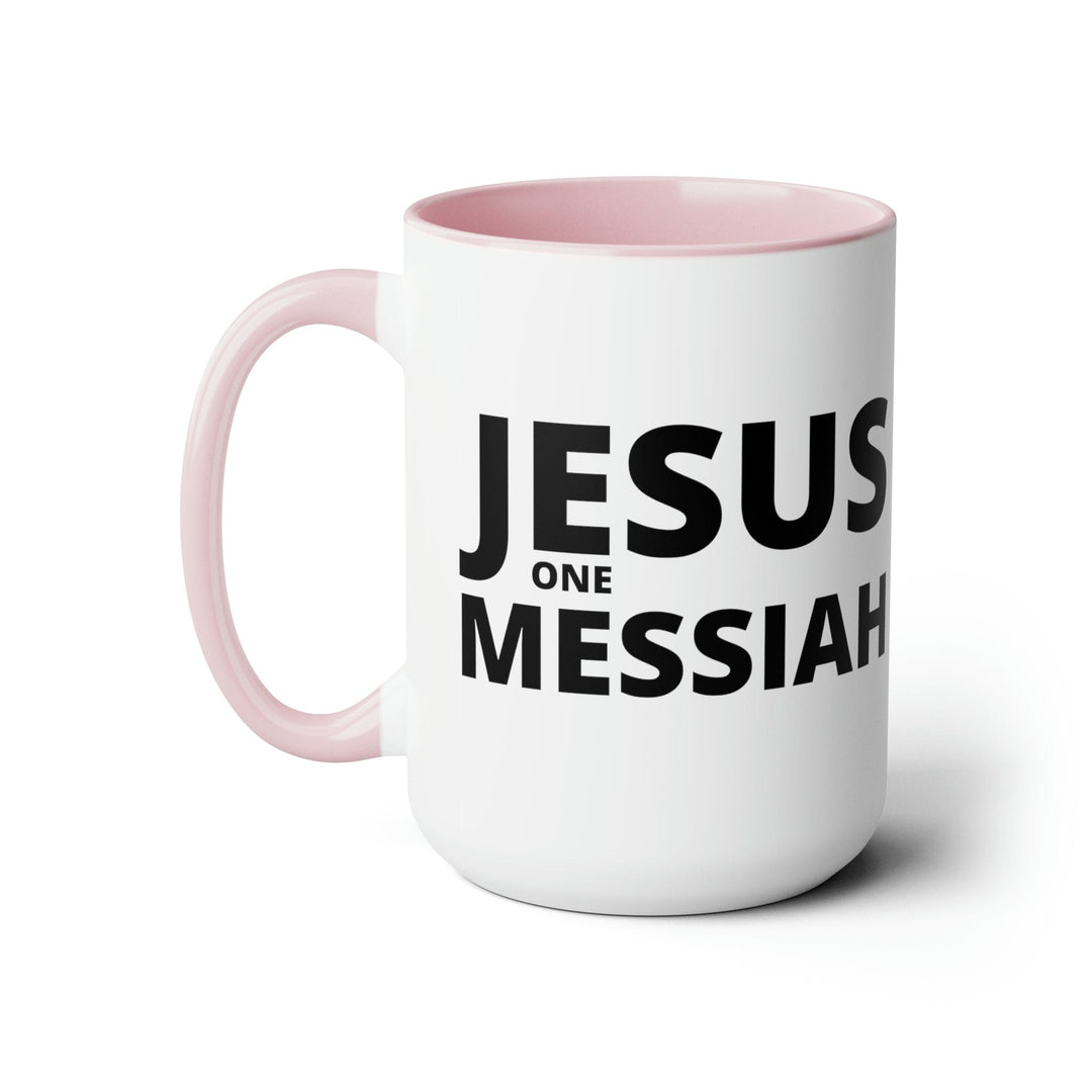 Accent Ceramic Coffee Mug 15oz - Jesus one Messiah Black Illustration