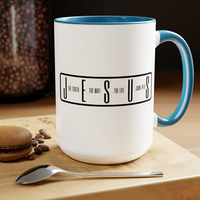 Accent Ceramic Coffee Mug 15oz - Jesus The Truth The Way The Life Black