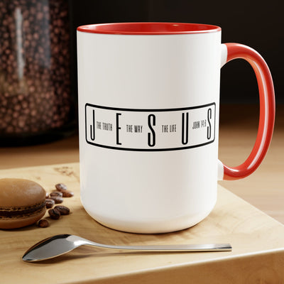 Accent Ceramic Coffee Mug 15oz - Jesus The Truth The Way The Life Black