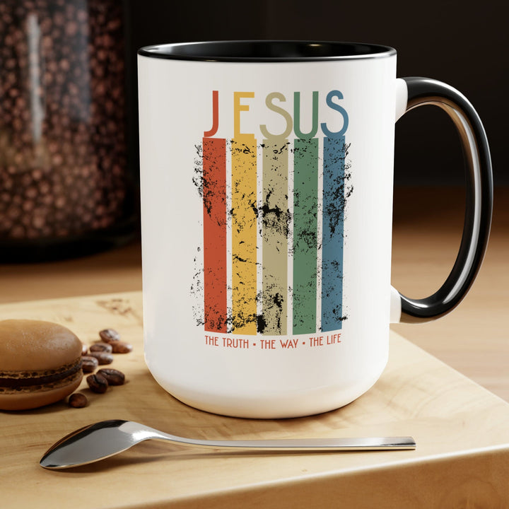 Accent Ceramic Coffee Mug 15oz - Jesus the Truth the Way the Life Christian