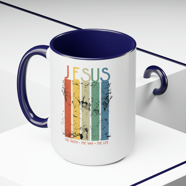 Accent Ceramic Coffee Mug 15oz - Jesus the Truth the Way the Life Christian