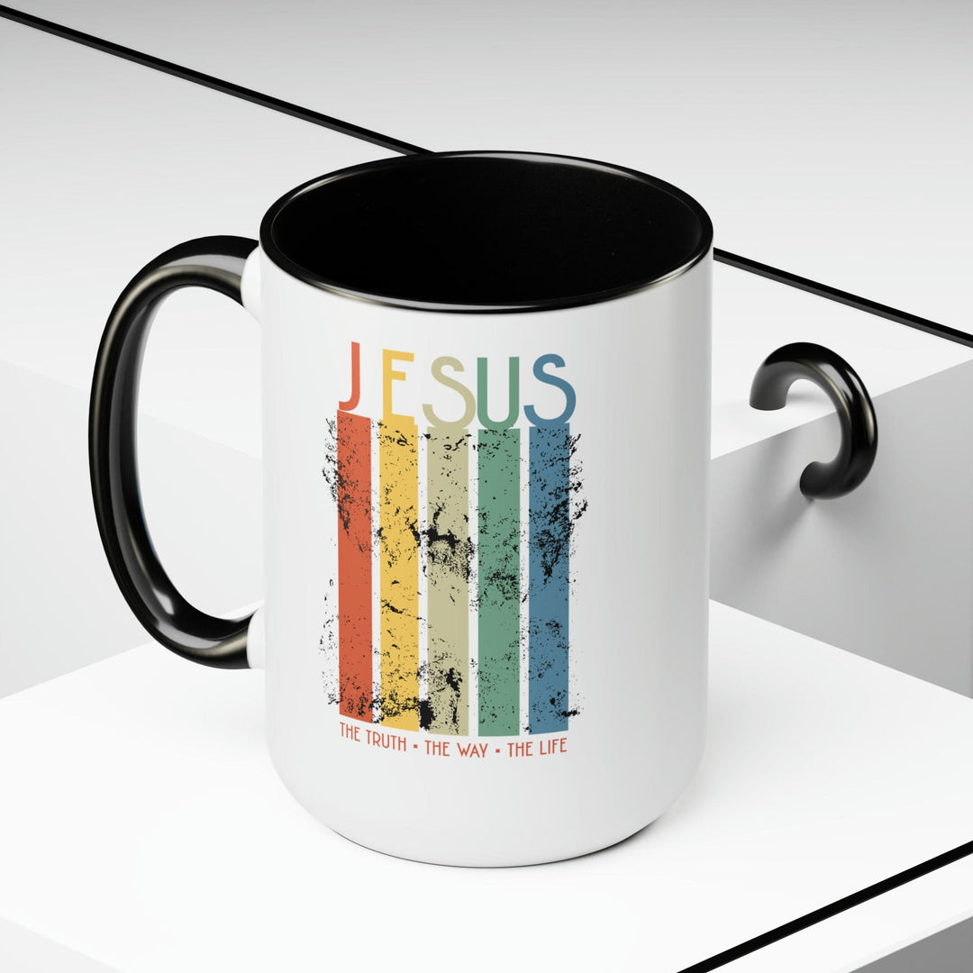 Accent Ceramic Coffee Mug 15oz - Jesus the Truth the Way the Life Christian