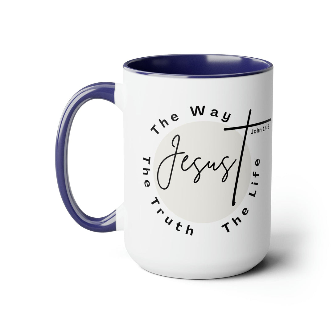 Accent Ceramic Coffee Mug 15oz - Jesus the Way the Truth the Life - Christian