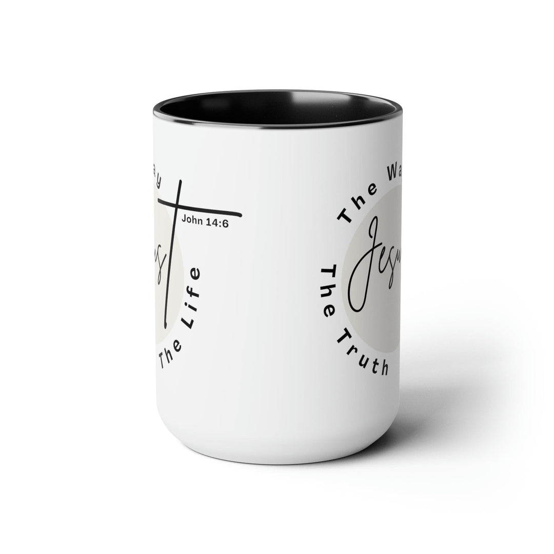 Accent Ceramic Coffee Mug 15oz - Jesus the Way the Truth the Life - Christian