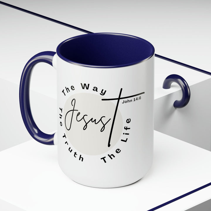 Accent Ceramic Coffee Mug 15oz - Jesus the Way the Truth the Life - Christian