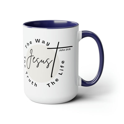 Accent Ceramic Coffee Mug 15oz - Jesus The Way The Truth The Life - Christian