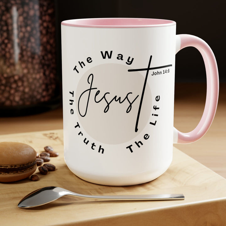 Accent Ceramic Coffee Mug 15oz - Jesus the Way the Truth the Life - Christian