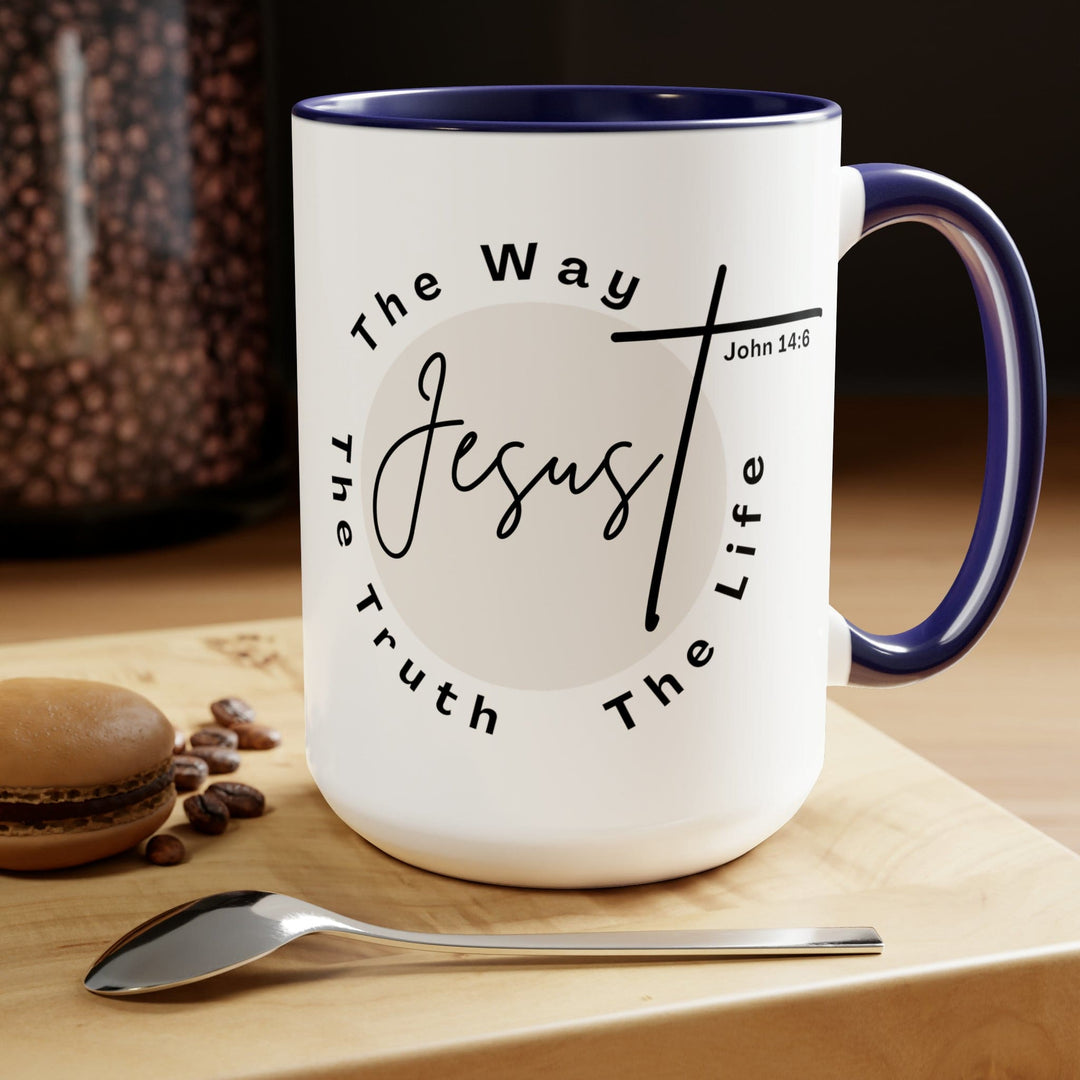 Accent Ceramic Coffee Mug 15oz - Jesus the Way the Truth the Life - Christian