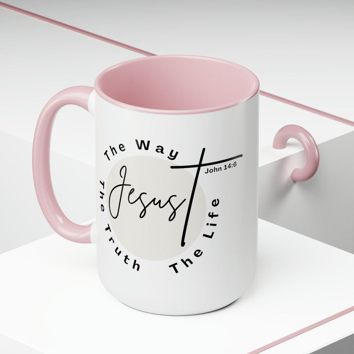 Accent Ceramic Coffee Mug 15oz - Jesus the Way the Truth the Life - Christian