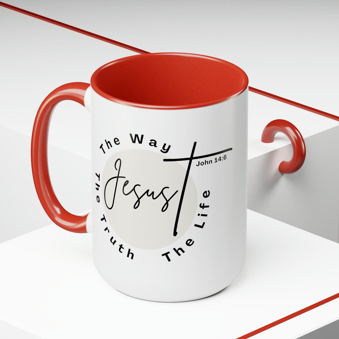 Accent Ceramic Coffee Mug 15oz - Jesus the Way the Truth the Life - Christian